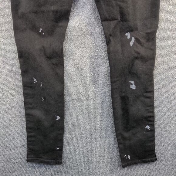 Karter Collection Men's Skinny Leg Jeans 32 Black Side Stripe Distressed - Picture 7 of 11